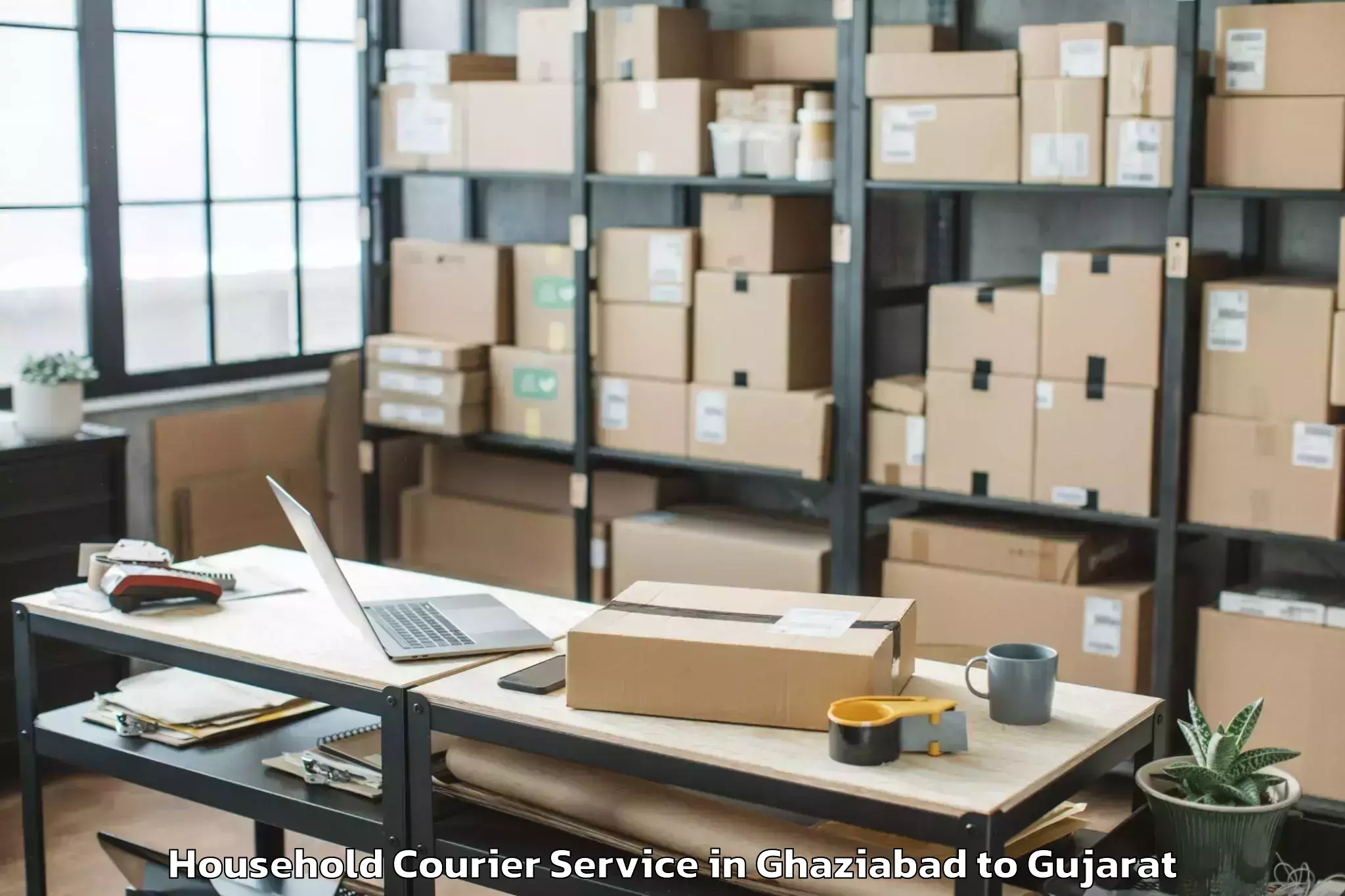 Easy Ghaziabad to Hazira Port Household Courier Booking